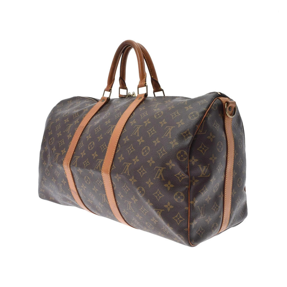 Louis Vuitton Brown Keepall Bag Boston Canvas Bandoulire Monogram Brown
